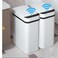 Yatmung 2 Pack 25 Gallon Smart Trash Can Sensor Motion Slim Touchless Bathroom Trash Can Skinny Trash Bin with Lid Electric Narrow Plastic Auto Open Small Automatic Garbage Can White