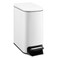 TIPGO Slim Bathroom Trash Can with Lid Soft Close Step Pedal 6 Liter 16 Gallon Stainless Steel Trash Bin Small Garbage Cans for Bedroom Office Kitchen White
