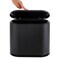 Baosia Black Slim Rectangular Plastic Trash Can with Press Type Lid12 Liter 32 Gallon Narrow Trash Bin with Popup Lid for ToiletBedroomBathroomOfficeKitchenPowder Room