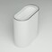 IEEK Small Waste Basket Slim Trash Can 32 Gallon12L Clear and White Garbage Can Rectangle Plastic Wastebaskets Container Bin for Narrow Spaces OfficeBathroom BedroomKitchenLiving RoomStudy