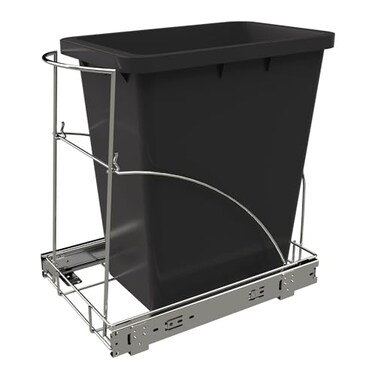 Tanamu Pull Out Trash Can Under Cabinet Under Sink Heavy Duty Sliding Adjustable Cabinet Garbage Can Organizer Requires Minimum Cabinets Opening 13 W X 18 DChrome Finish Waste Bin Not Included