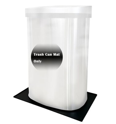 Luccov Trash Can Mat Waterproof Raised Edge Silicone Under Garbage Can Mat 118 X189 NonSlip Trash Can Pad for Kitchen Office Bedroom Reduce Floor Carpet Wall Scratches Black