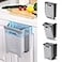 Auhafaly Hanging Collapsible Trash Can 9L Wall Mounted Foldable Waste Bin for Kitchen Cabinet Door Quickly Clean Counter Sink Bathroom RV Car Camping Folding Garbage Basket Gray