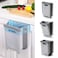 Auhafaly Hanging Collapsible Trash Can 9L Wall Mounted Foldable Waste Bin for Kitchen Cabinet Door Quickly Clean Counter Sink Bathroom RV Car Camping Folding Garbage Basket Gray