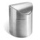 LOVEINUSA Mini Trash Can with Lid 15L Small Garbage Bin Brushed Stainless Steel Desk Trash Can for Bathroom Office Kitchen Coffee Table and Countertop Use