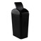 Morcte Plastic Garbage Can with Swing Lid Black Swing Top Trash Can 35 Gallon