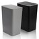 Fasmov Trash Can 2 Pack 15 Liter 4 Gallon Plastic Garbage Container Bin with Press Top Lid Waste Basket for Kitchen Bathroom Living Room Office Narrow Place Gray Black