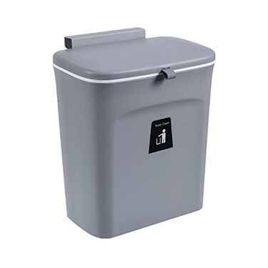 TOPROAD Kitchen Hanging Trash Can 24 Gallon Wall Mounted Counter Waste Compost Bin Small Garbage Can with Lid for CupboardBathroomBedroomOfficeCampingUnder SinkGrey