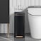 SYNCVIBE Slim Bathroom Trash Can with Lid Stainless Steel Garbage Can Soft Close Step Trash Bin with Removable Inner Bucket for Bedroom Office Kitchen Matt Black 35 Gallons