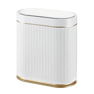 SYNCVIBE Bathroom Trash Can with Lid Automatic 2 Gallon Motion Sensor Garbage Bin 75 Liter Smart Trash Bin Bathroom Decor Plastic Garbage Can Narrow Trash Can for Bedroom Office Living Room