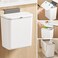 Ryhiac 24 Gallon Kitchen Compost Bin for Counter Top or Under Sink Hanging Small Kitchen Trash Can with Lid Wall Mounted Waste Basket Bin Garbage Can for Bathroom White
