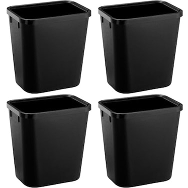 Halyuhn Black Small Trash Can 4Pack 2Gallon8L Plastic Office Trash Bin Garbage Can Under Desk Trash Cans for Bedroom Office and Kitchen Trash Bins WasteBasket Fits Narrow Space Plastic Trash Can