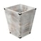 ExoLiry Rustic Whitewashed Torched Wood Square Waste Basket Recycle Bin Trash Can Decorative Metal Brackets Whitewashed Wooden Garbage Container Ash Holder Bedroom Living Room Home Office