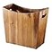 Tidita 3 Gallons Rectangular Wastebaskets Acacia Wood Waste Basket with Handles Small Trash Can for Bathroom Brown Garbage Bin for Spa Decorative Kitchen Under Counter Living Room Office
