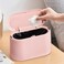 MONGTINGLU Mini Trash Can with Lid Removable Small Garbage Can Tiny Plastic Trash Bin Pop Up Countertop Wastebasket Counter Garbage Lint Bin for BathroomOfficeKitchenDeskCoffee TablePink