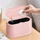 MONGTINGLU Mini Trash Can with Lid Removable Small Garbage Can Tiny Plastic Trash Bin Pop Up Countertop Wastebasket Counter Garbage Lint Bin for BathroomOfficeKitchenDeskCoffee TablePink