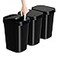 KSSKSS 3 Pack Bathroom Small Trash Can with Lid 26 Gallon Slim Garbage Bin with PopUp Lid 10L Plastic Wastebasket for Bedroom Office Kitchen Toilet Black