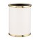 Kraftware 50274 Sophisticates WPolished 14 Oval Waste Basket Wastebasket White with Brass
