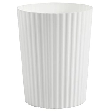JiatuA Small Trash Can Plastic Wastebasket Round Garbage Container Bin for Bathroom Kitchen Bedroom Home Office College Dorm White
