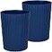 JiatuA Small Trash Can Plastic Wastebasket Round Garbage Container Bin for Bathroom Kitchen Bedroom Home Office College Dorm Navy Blue 2 Pack