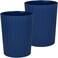 JiatuA Small Trash Can Plastic Wastebasket Round Garbage Container Bin for Bathroom Kitchen Bedroom Home Office College Dorm Navy Blue 2 Pack