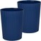 JiatuA Small Trash Can Plastic Wastebasket Round Garbage Container Bin for Bathroom Kitchen Bedroom Home Office College Dorm Navy Blue 2 Pack