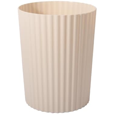 JiatuA Small Trash Can Plastic Wastebasket Round Garbage Container Bin for Bathroom Kitchen Bedroom Home Office College Dorm Beige