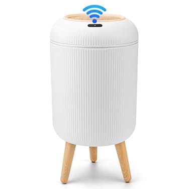 Pukomc Smart Sensor Wastebasket Convenient and Hygienic Easy to Use Technology Sensor Waterproof Wastebasket Plastic Trash can for Kitchen Bathroom Bedroom Living Room Office and Outdoor
