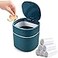 Business King Mini Desk Trash Can with Lid with Trash Bags 180 pcs PressTop 05 Gallon Tiny Countertop Waste Basket Small Table Top Plastic Covered Garbage Bin for Desk Top Blue
