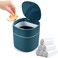 Business King Mini Desk Trash Can with Lid with Trash Bags 180 pcs PressTop 05 Gallon Tiny Countertop Waste Basket Small Table Top Plastic Covered Garbage Bin for Desk Top Blue