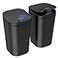 Kssvzz 2 Pack Automatic Small Bathroom Trash Can with Lid 25 Gallon Touchless Electric Garbage Can Motion Sensor Smart Trash Bin Slim Plastic Trashcan Waterproof Wastebasket for Bedroom Office Black