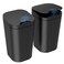 Kssvzz 2 Pack Automatic Small Bathroom Trash Can with Lid 25 Gallon Touchless Electric Garbage Can Motion Sensor Smart Trash Bin Slim Plastic Trashcan Waterproof Wastebasket for Bedroom Office Black