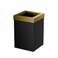 Gatco Small Bathroom Trash Can With Lid Square 3 Gallon Stainless Steel Wastebasket Under Sink Matte Black And Brushed Brass For Bathroom Bedroom Office 1934