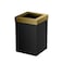 Gatco Small Bathroom Trash Can With Lid Square 3 Gallon Stainless Steel Wastebasket Under Sink Matte Black And Brushed Brass For Bathroom Bedroom Office 1934