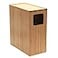 MobileVision Bamboo Slim Trash Can with Lid Waste Basket for Bathroom Bedroom Office Vanity Salon or Spa Small Spaces Rectangle Bag Liners Included