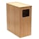 MobileVision Bamboo Slim Trash Can with Lid Waste Basket for Bathroom Bedroom Office Vanity Salon or Spa Small Spaces Rectangle Bag Liners Included