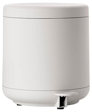 Zone Denmark Ume Bathroom Trash Bin Cosmetic Bin Waste Bin for Bathroom Pedal Bin with Lid Soft Grey Grey Diameter 7 Height 8 42 litres
