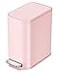 Cesun Small Bathroom Trash Can with Lid Soft Close Step Pedal 5 Liter 13 Gallon Stainless Steel Garbage Can with Removable Inner Bucket Waste Basket for Bathroom Bedroom Pink