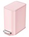 Cesun Small Bathroom Trash Can with Lid Soft Close Step Pedal 5 Liter 13 Gallon Stainless Steel Garbage Can with Removable Inner Bucket Waste Basket for Bathroom Bedroom Pink
