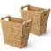 GRANNY SAYS Bathroom Wastebasket Wicker Trash Can with Handles Waterproof Bathroom Trash Decorative Wastebasket for Bedroom 2Pack