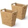 GRANNY SAYS Bathroom Wastebasket Wicker Trash Can with Handles Waterproof Bathroom Trash Decorative Wastebasket for Bedroom 2Pack