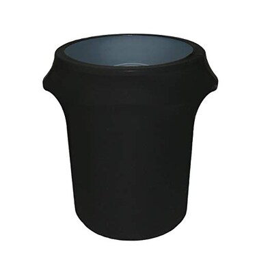 YOUR CHAIR COVERS 32 Gallon Stretch Spandex Fitted Trash CanWaste Container Cover Black Cover ONLY Trash CAN NOT Included