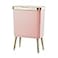 Procade Bathroom Trash Can with Lid 4 Gallon Pink Garbage Can Tall Plastic Trash Bin with Push Button Slim Gold Trash Can Waste Basket for Room BedroomOfficeKitchen
