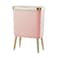 Procade Bathroom Trash Can with Lid 4 Gallon Pink Garbage Can Tall Plastic Trash Bin with Push Button Slim Gold Trash Can Waste Basket for Room BedroomOfficeKitchen