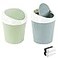 SITAKE 2 Pcs Plastic Mini Wastebasket Trash Can with 120 Trash Bags Tiny Desktop Waste Garbage Bin with Swing Lid for Home Office Kitchen Vanity Tabletop Bedroom Bathroom Blue Green