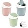 SITAKE Mini Swing Lid Desktop Trash Can Blue Green Pink Plastic 3 Colors 180 Count