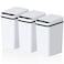 jinligogo 3Pack Bathroom Small Trash Can with Lid 26 Gallon Touchless Automatic Garbage Can Slim Waterproof Motion Sensor Smart Trash Bin for Bedroom Office Living RoomWhite