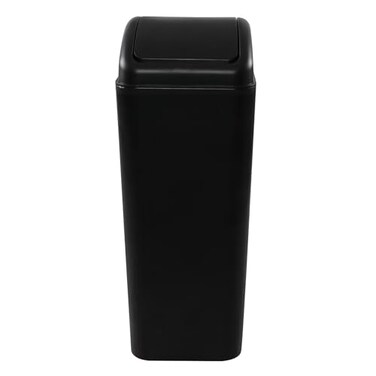 Ramddy 35 Gallon Plastic Slim Trash Can Black Modern Wastebasket 14 Liter Commercial Garbage Bin