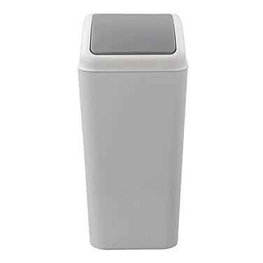 Kekow 45 Gallon Small Plastic Trash Can Swing Lid Waste Can Gray