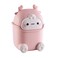 Aiabaleaft Cute Trash Can Polypropylene Cute Animal Shape Trash Cans 2 Liters Desktop Trash Can for BathroomsKitchensOfficesWaste Basket for Dressing Table Pink